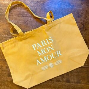 Sezane Paris Mon Amour Mustard Tote Bag New without tags